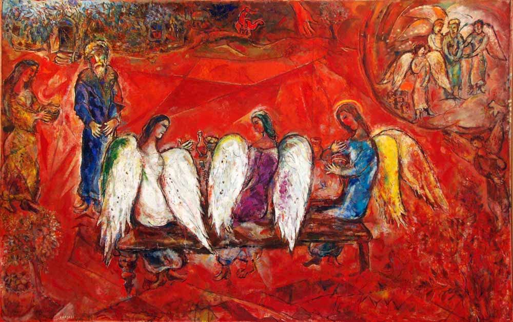 Tableau: Marc Chagall "Abraham et les trois anges"